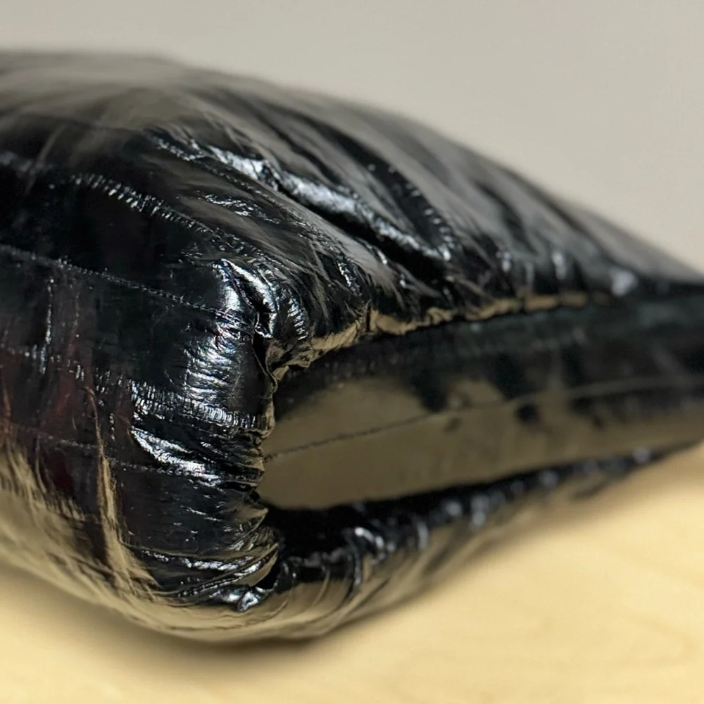 Vintage Genuine Eel Skin Puffer Shoulder Bag Clutch - Picture 9 of 16